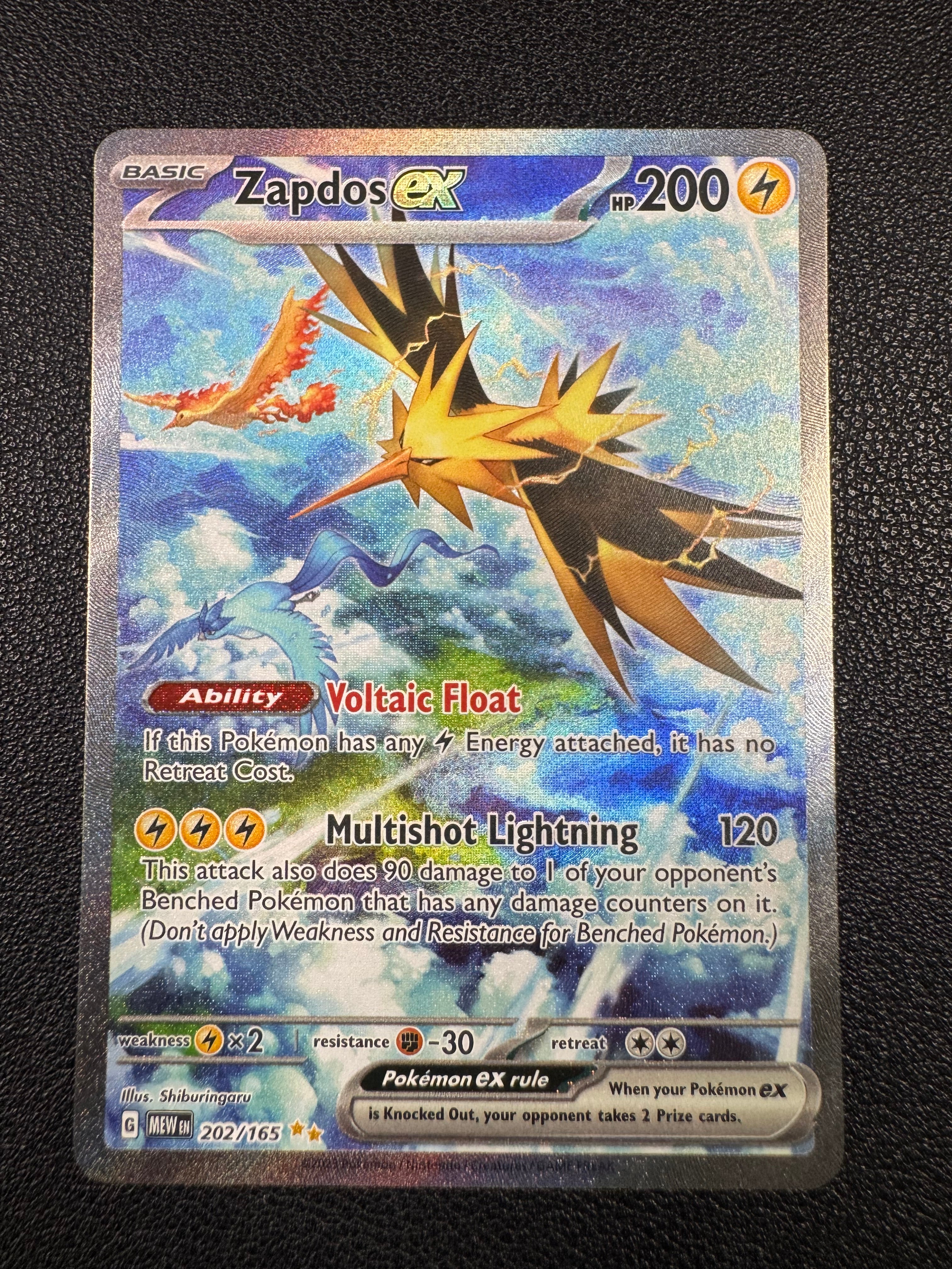 Zapdos ex (Special Illustration Rare) 202/165 Scarlet & Violet 151 Pokémon TCG