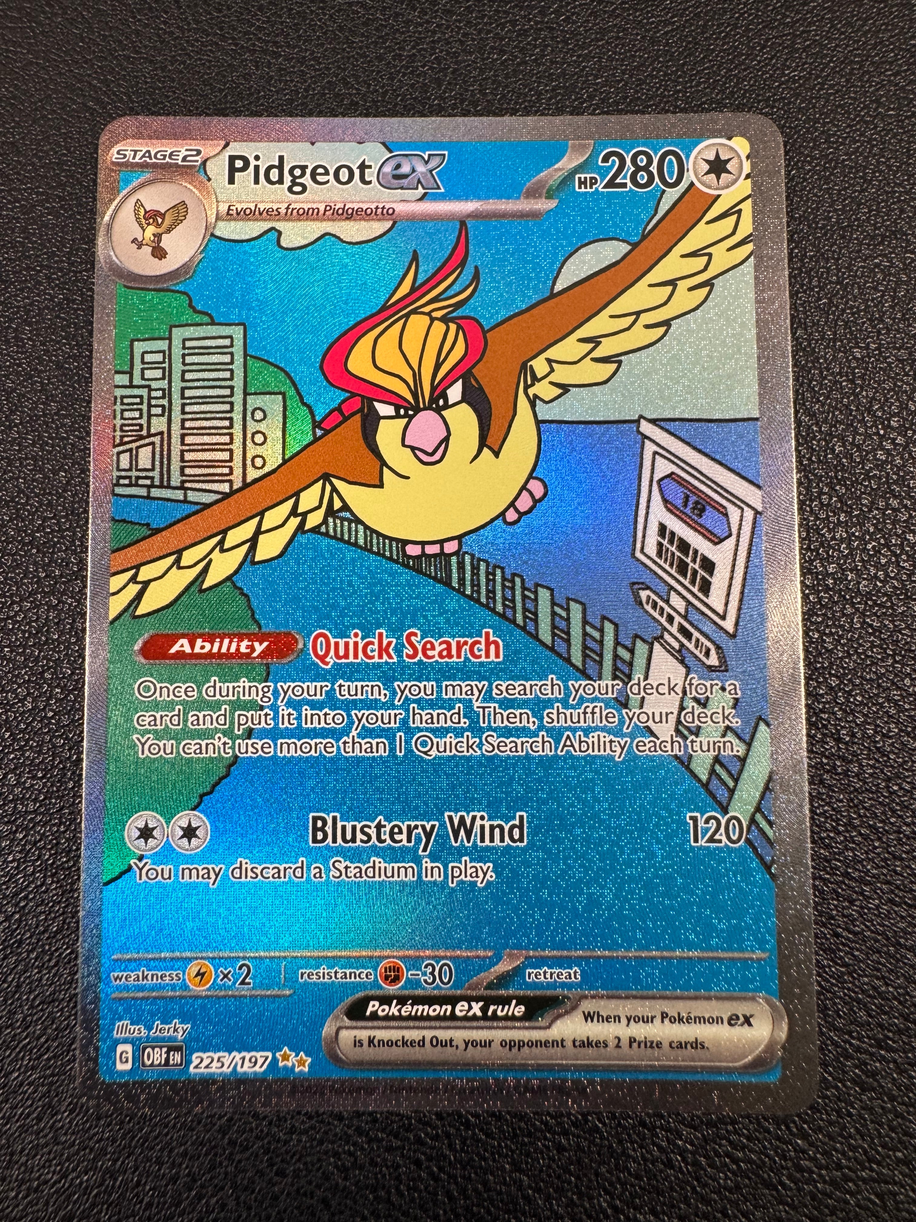 Pidgeot ex (Special Illustration Rare) 225/197 Obsidian Flames Pokémon TCG