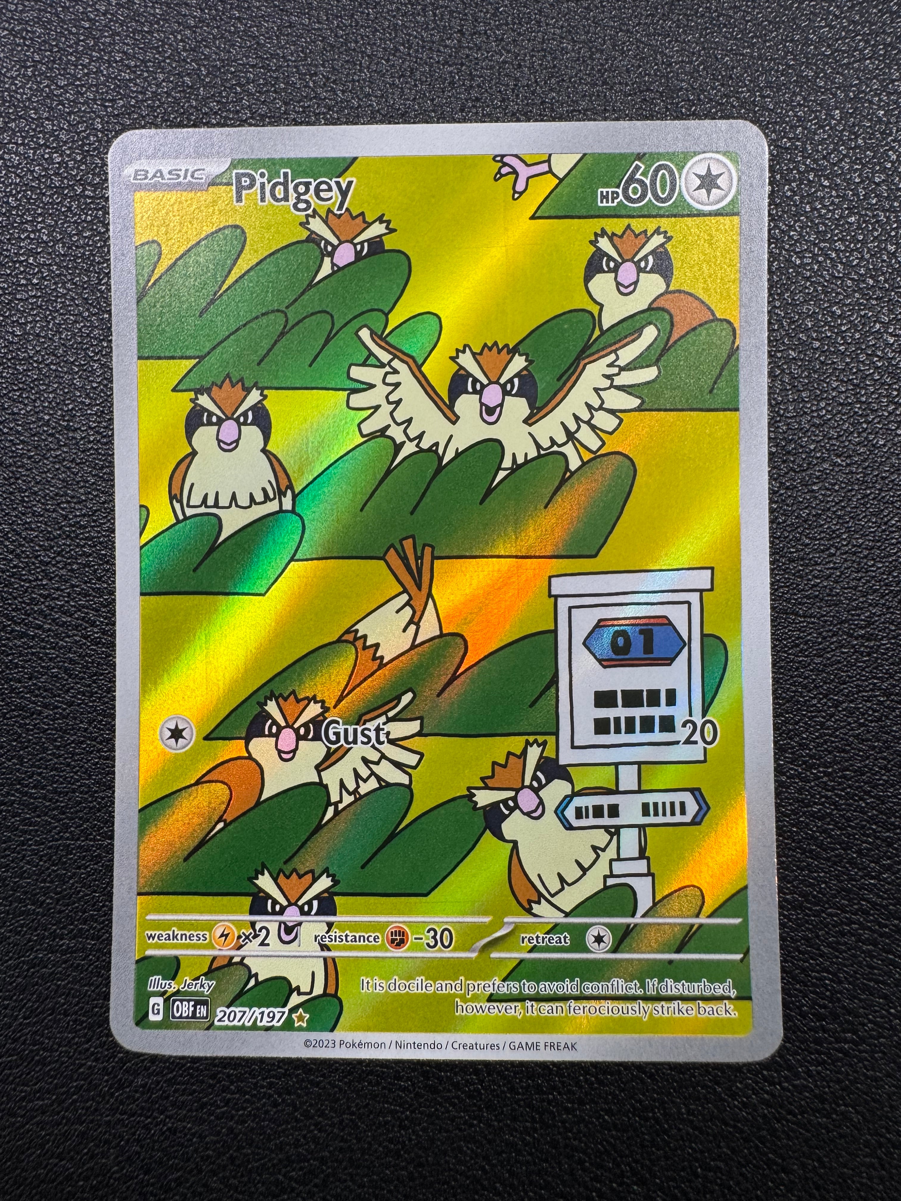Pidgey (Illustration Rare) 207/197 Obsidian Flames Pokémon TCG