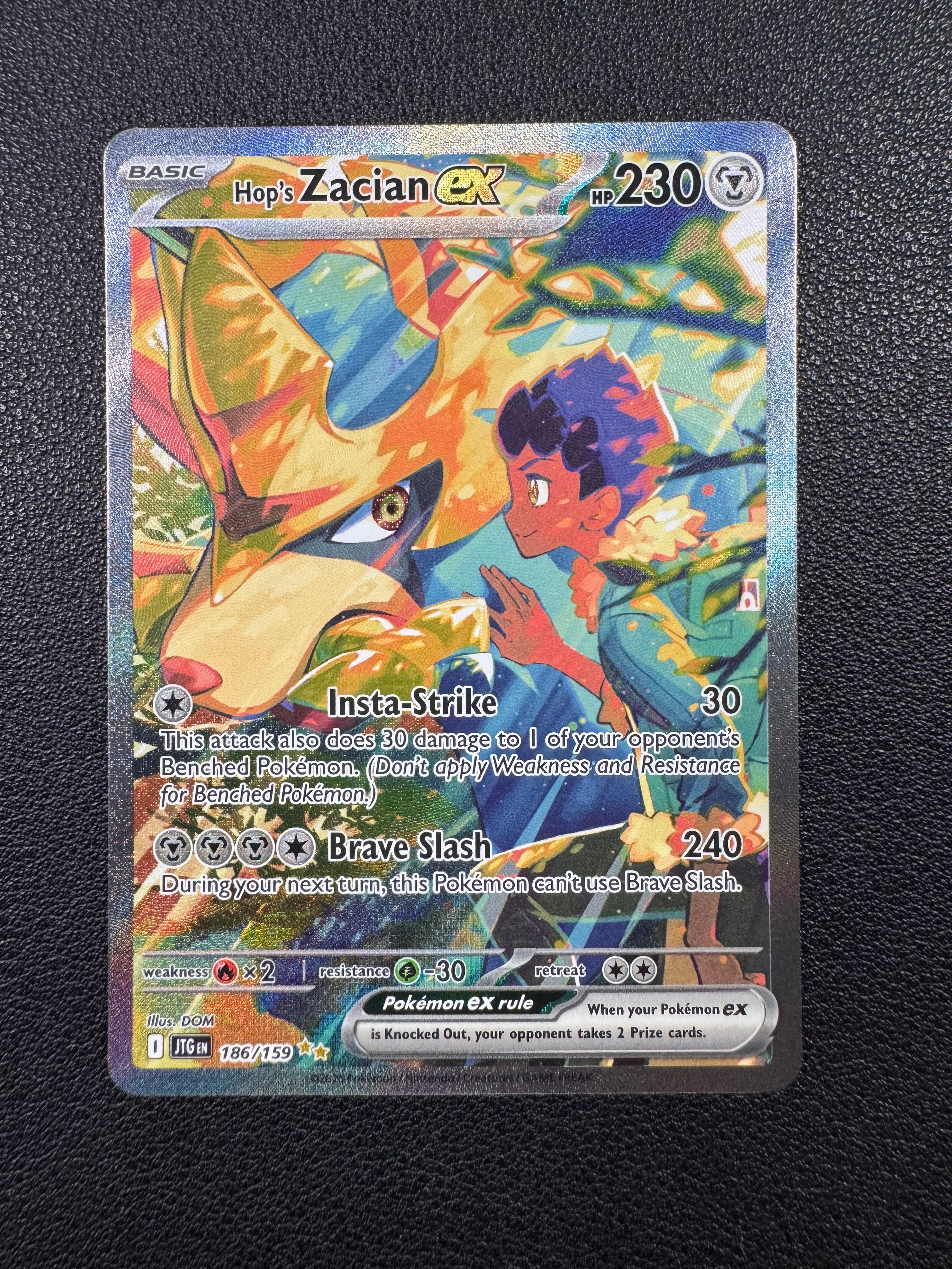 Hop's Zacian ex (Special Illustration Rare) 186/159 Journey Together Pokémon TCG