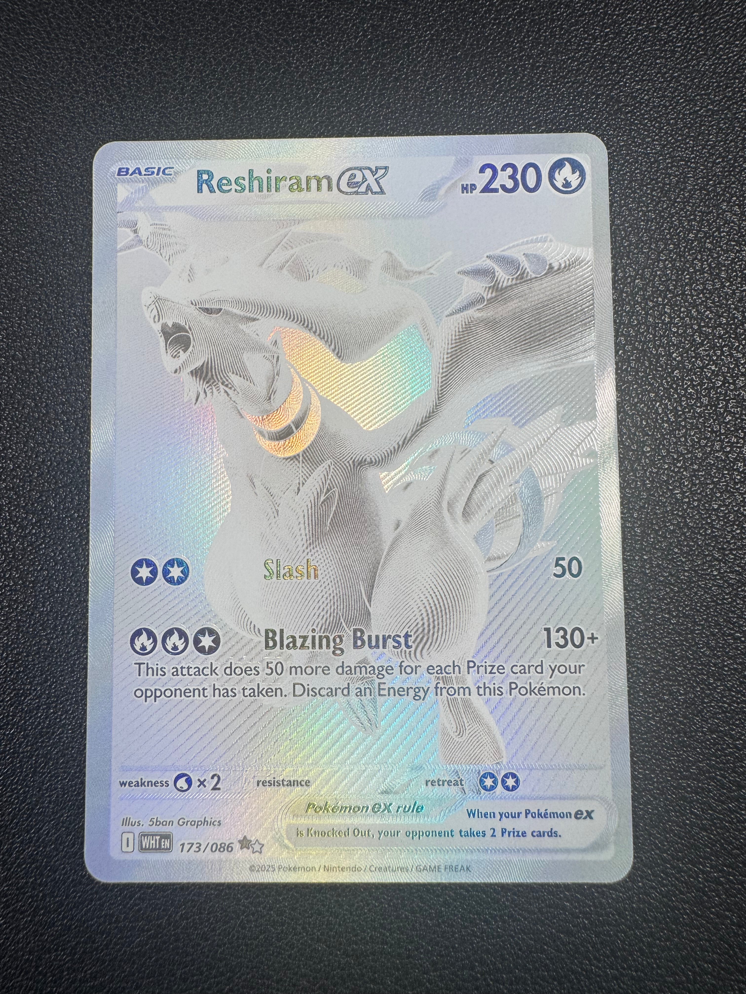Reshiram ex (Black White Rare) 173/086 White Flare Pokémon TCG