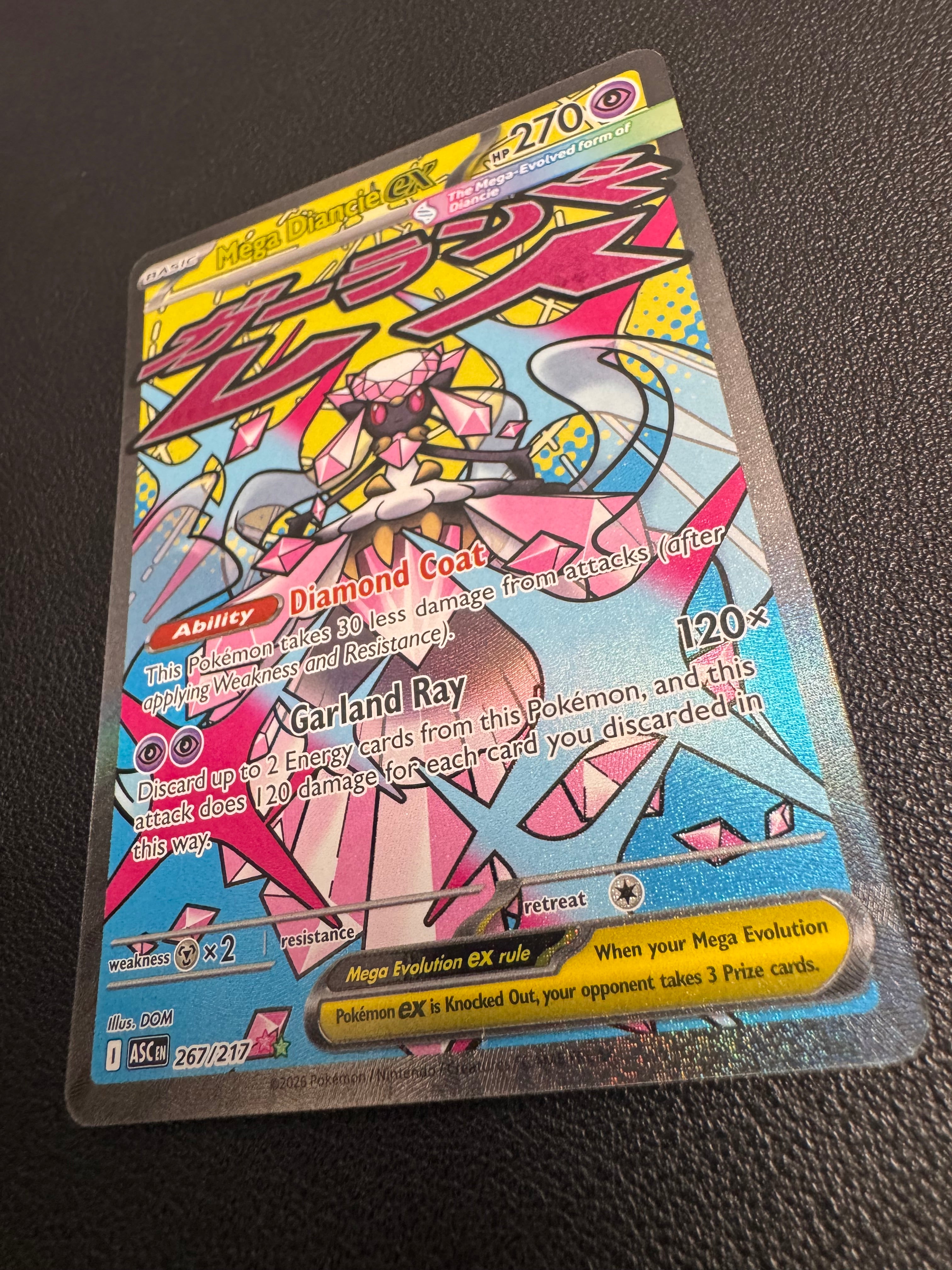 Mega Diancie ex (Mega Attack Rare) 267/217 Ascended Heroes Pokémon TCG