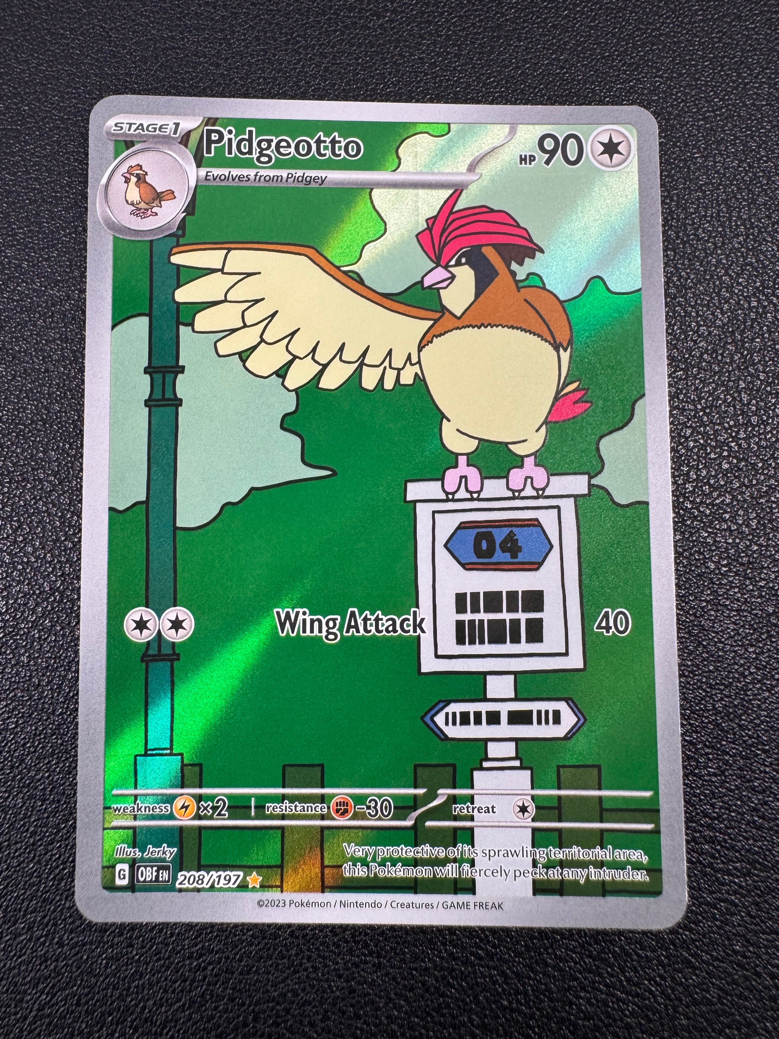 Pidgeotto (Illustration Rare) 208/197 Obsidian Flames Pokémon TCG