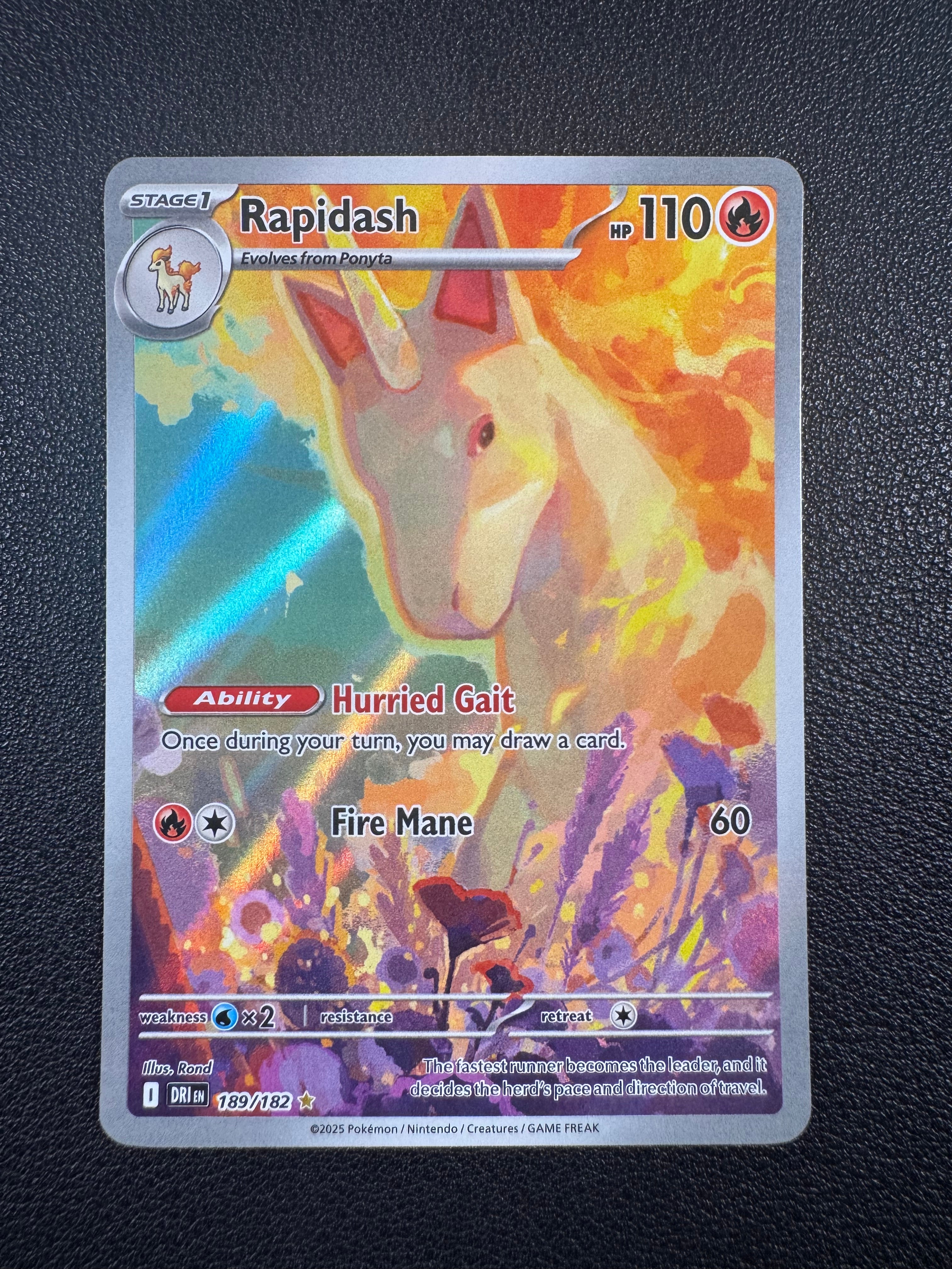 Rapidash (Illustration Rare) 189/182 Destined Rivals Pokémon TCG
