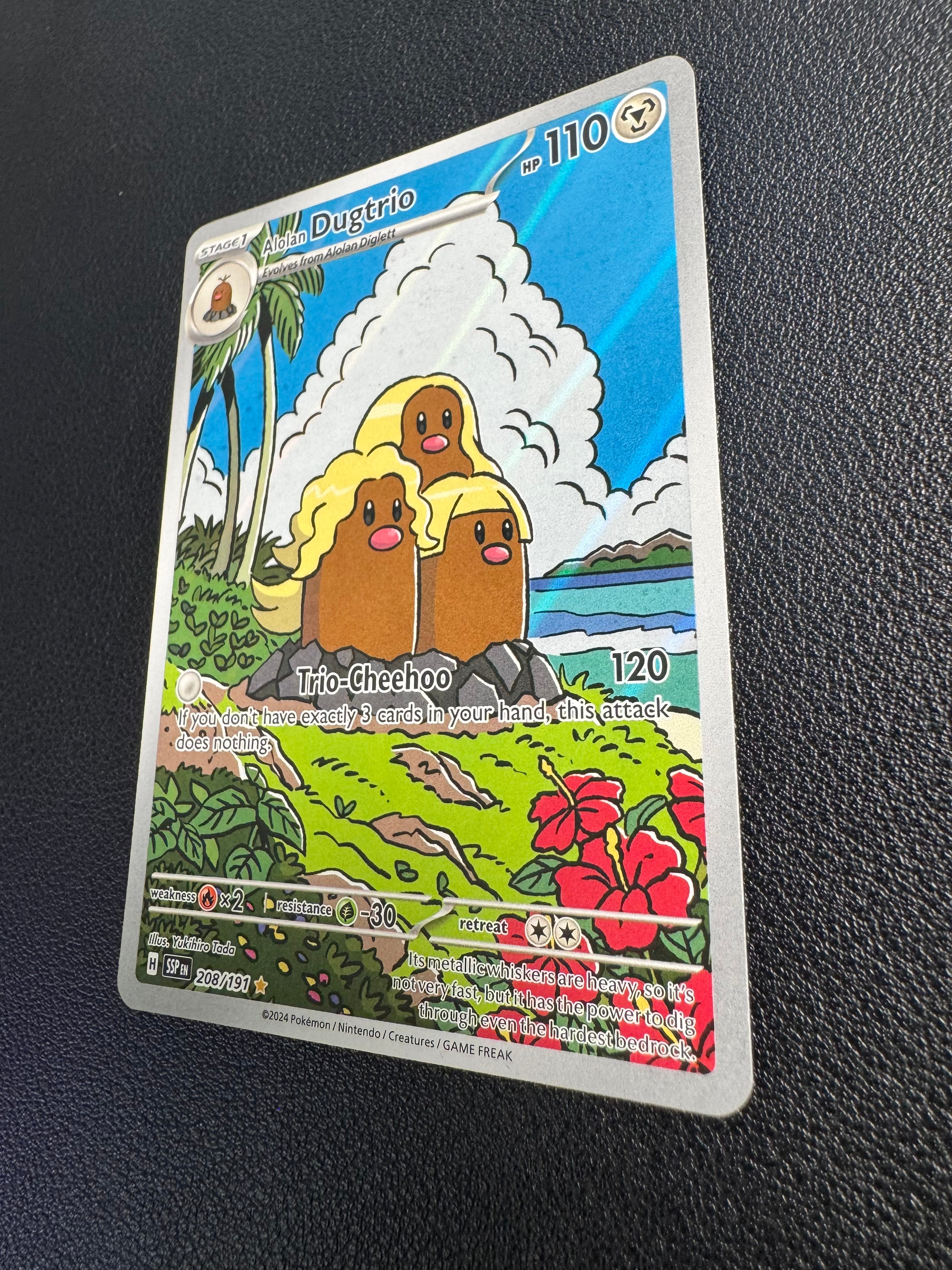 Alolan Dugtrio (Illustration Rare) 208/191 Surging Sparks Pokémon TCG