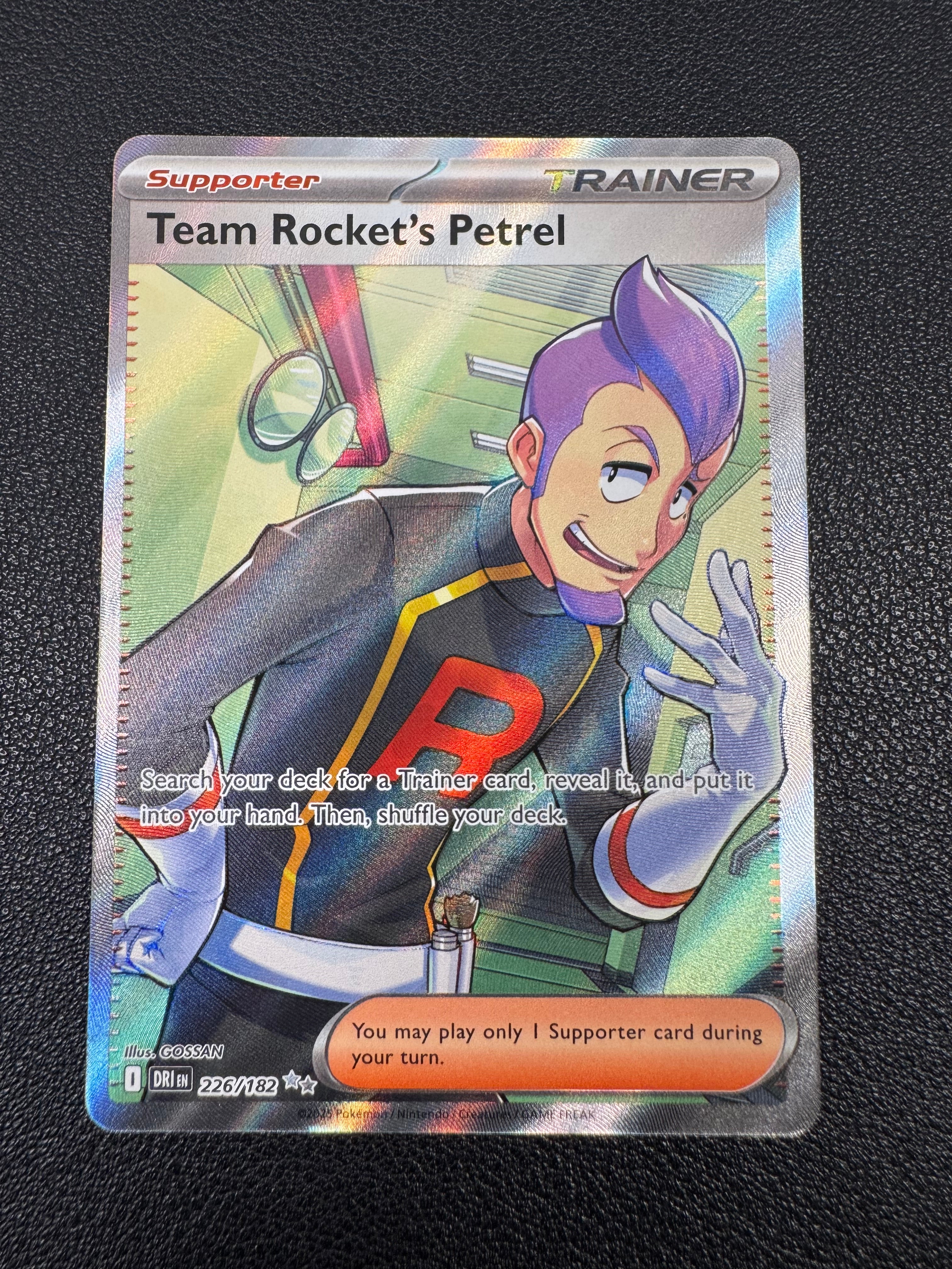 Team Rocket's Petrel (Ultra Rare) 226/182 Destined Rivals Pokémon TCG