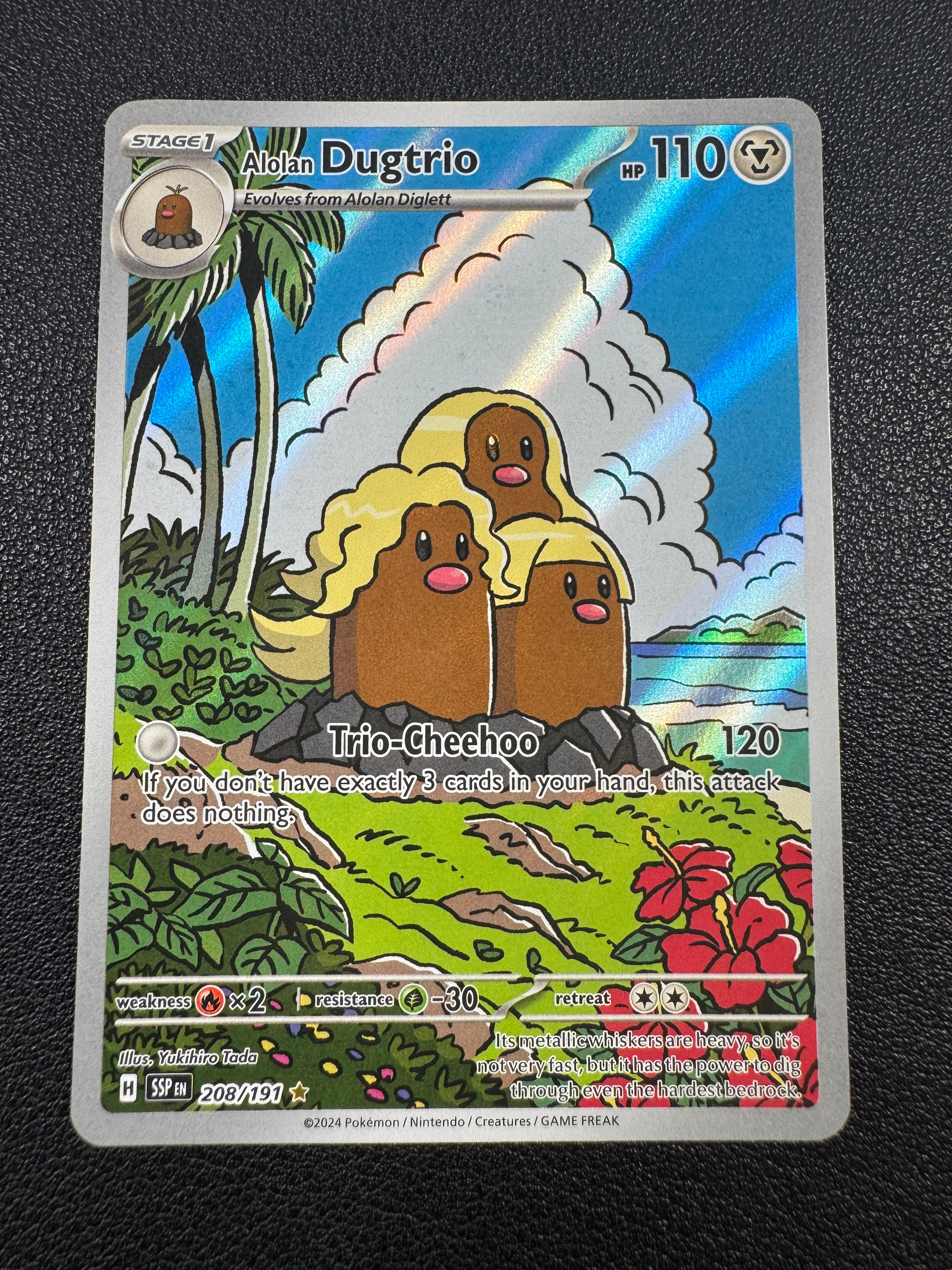 Alolan Dugtrio (Illustration Rare) 208/191 Surging Sparks Pokémon TCG