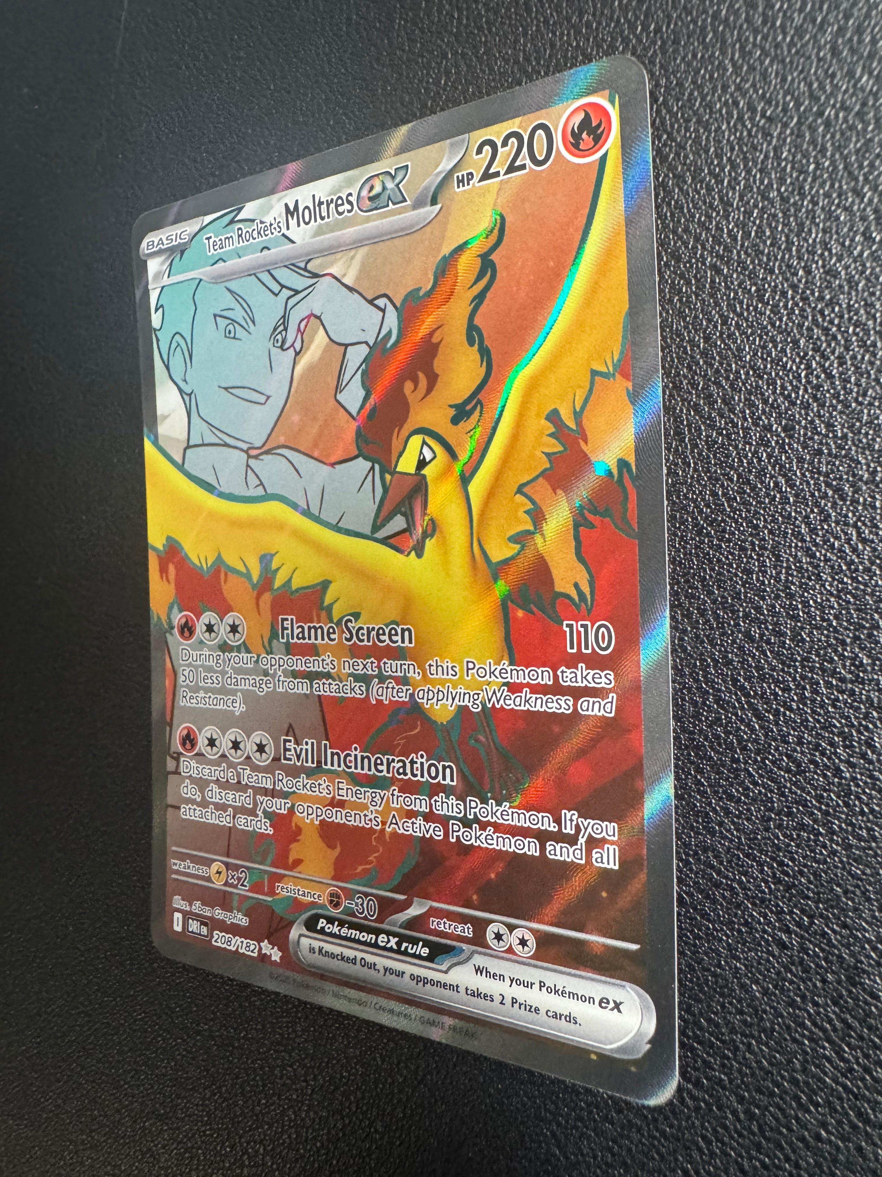 Team Rocket's Moltres ex (Ultra Rare) 208/182 Destined Rivals Pokémon TCG