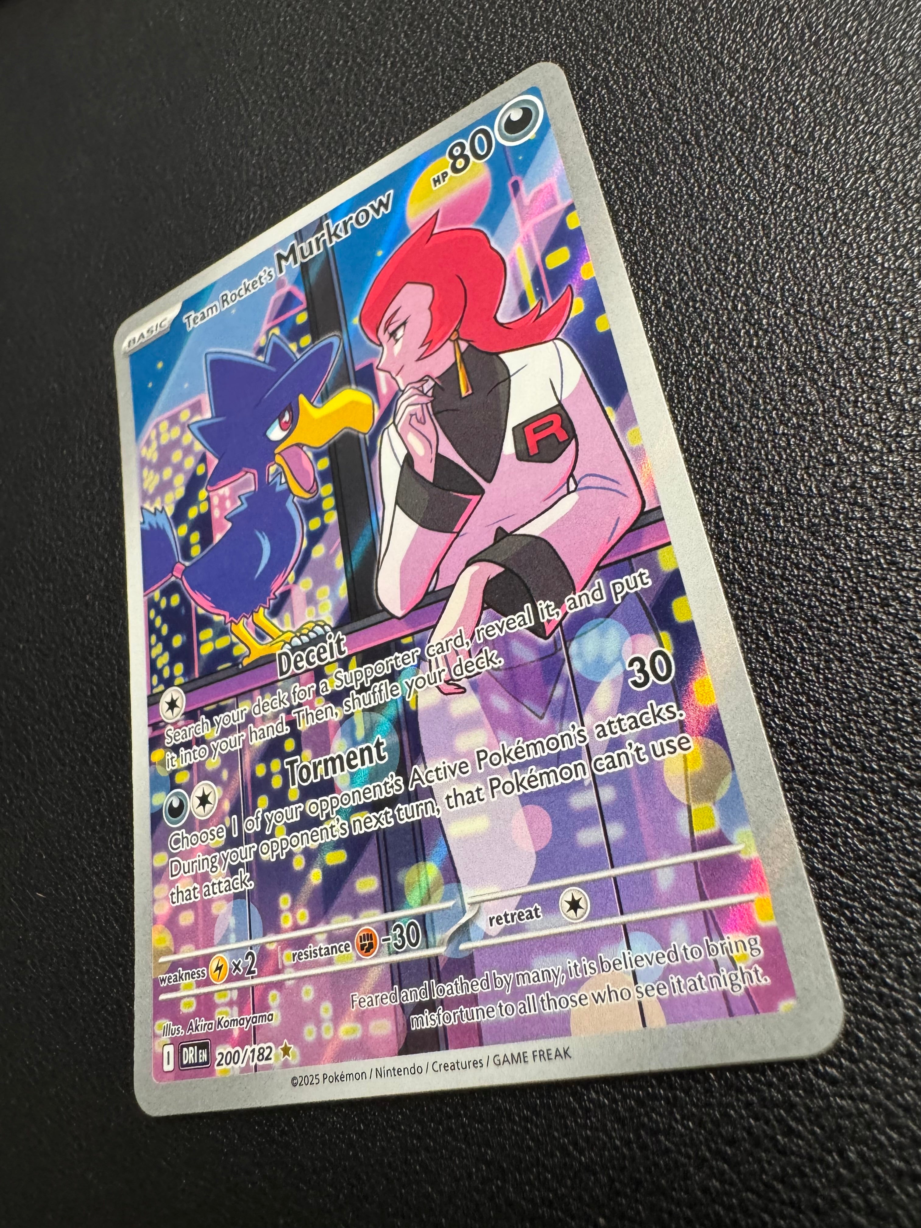 Team Rocket's Murkrow (Illustration Rare) 200/182 Destined Rivals Pokémon TCG