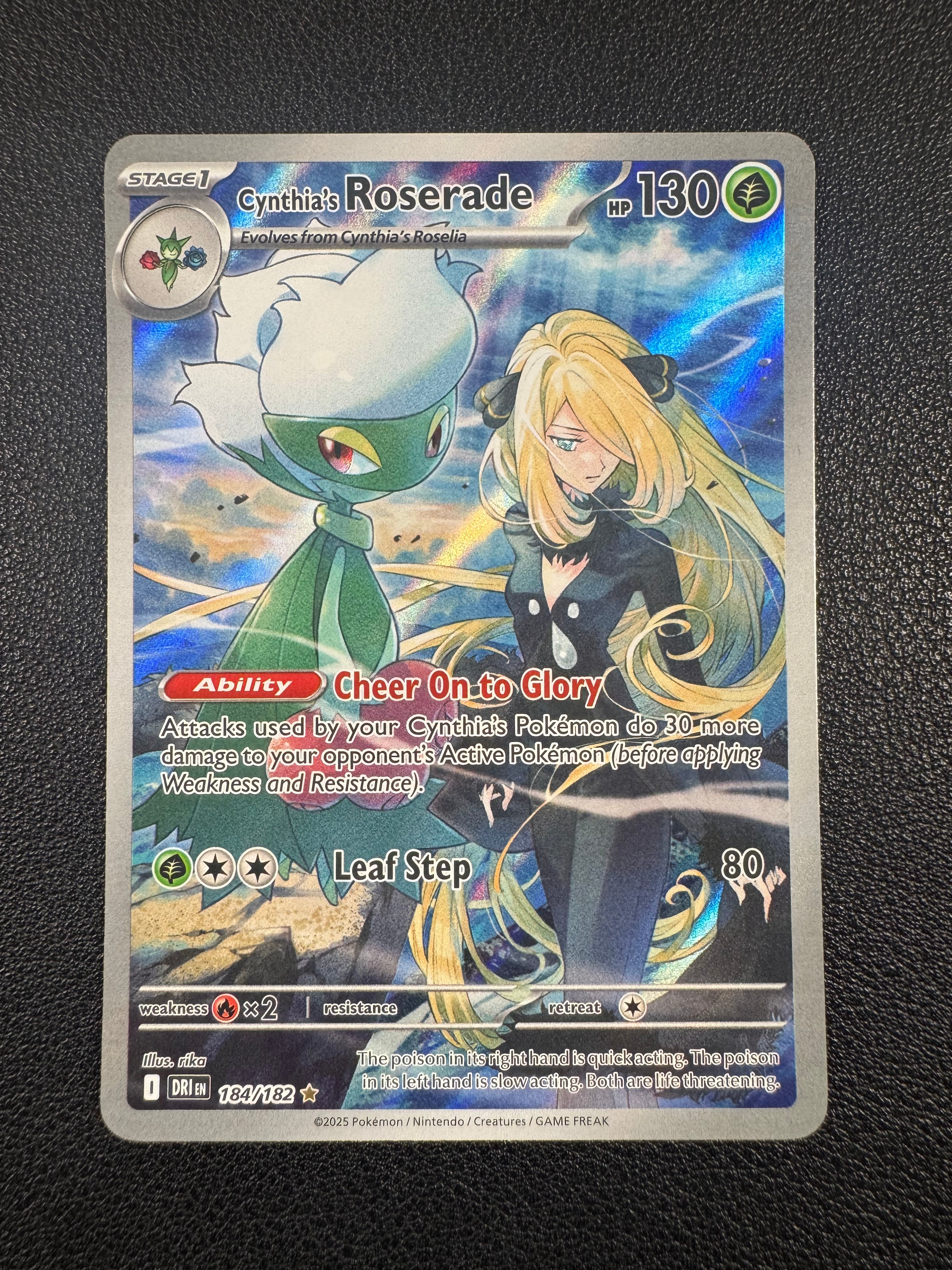 Cynthia's Roserade (Illustration Rare) 184/182 Destined Rivals Pokémon TCG
