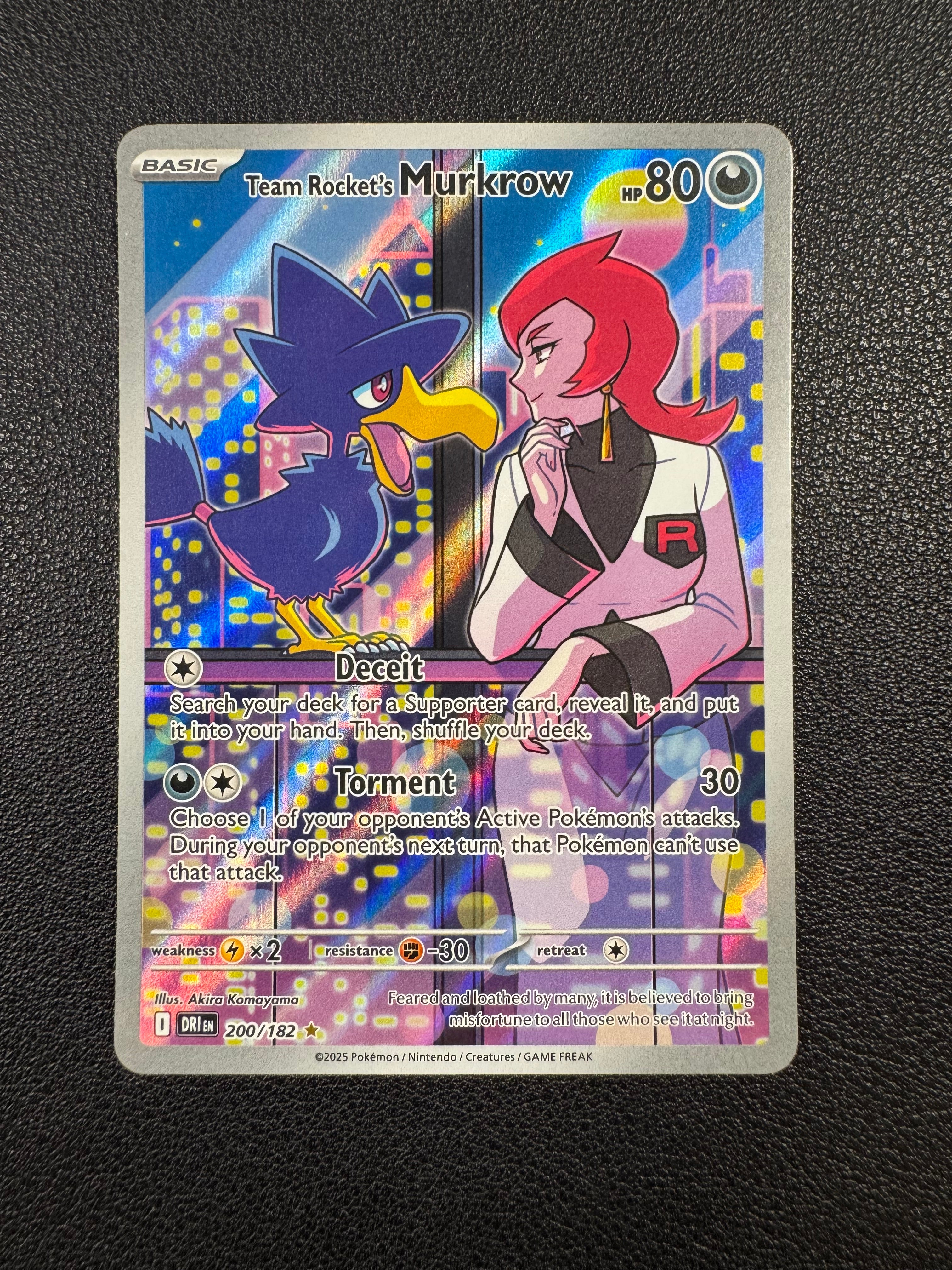 Team Rocket's Murkrow (Illustration Rare) 200/182 Destined Rivals Pokémon TCG