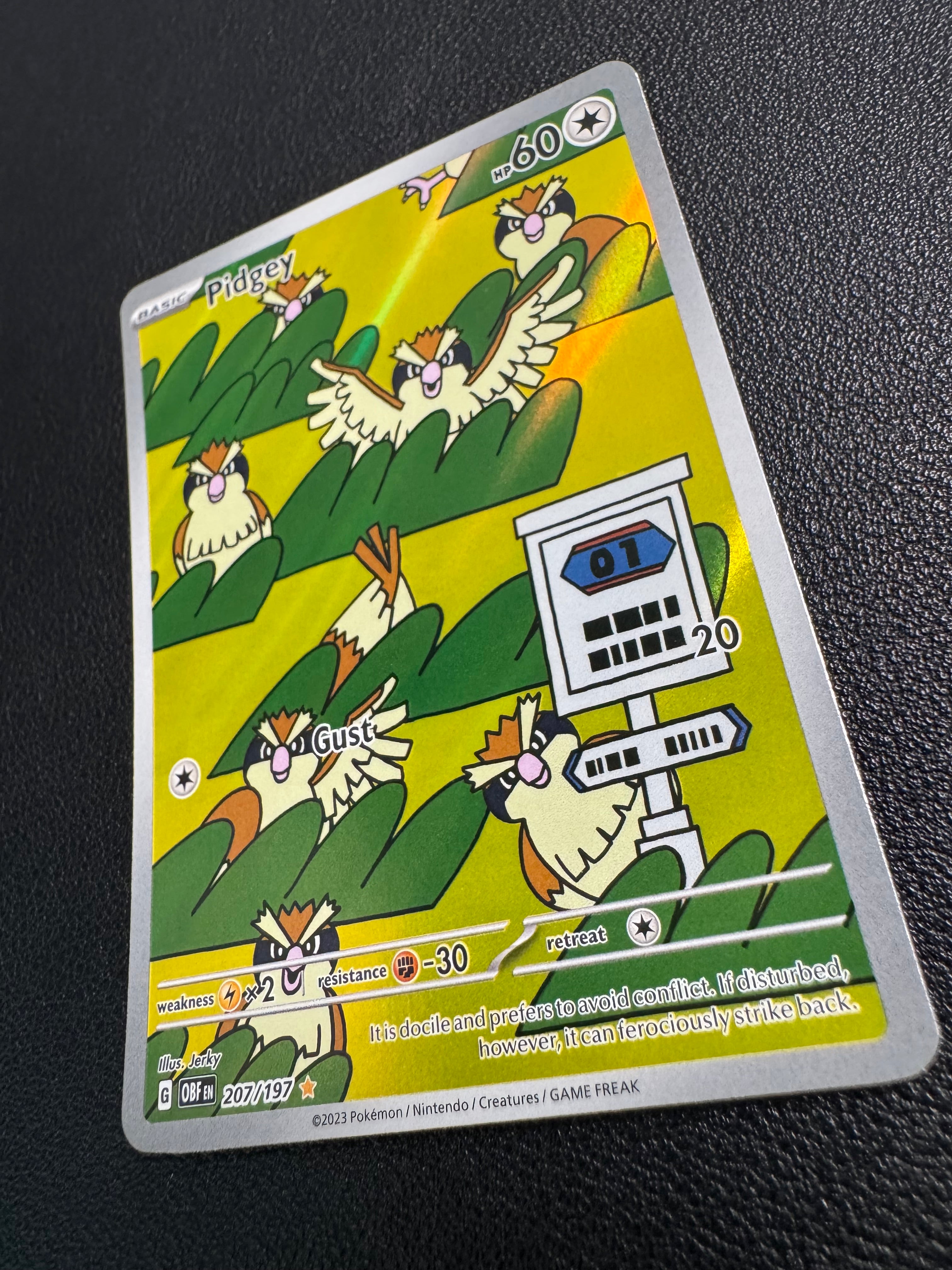 Pidgey (Illustration Rare) 207/197 Obsidian Flames Pokémon TCG