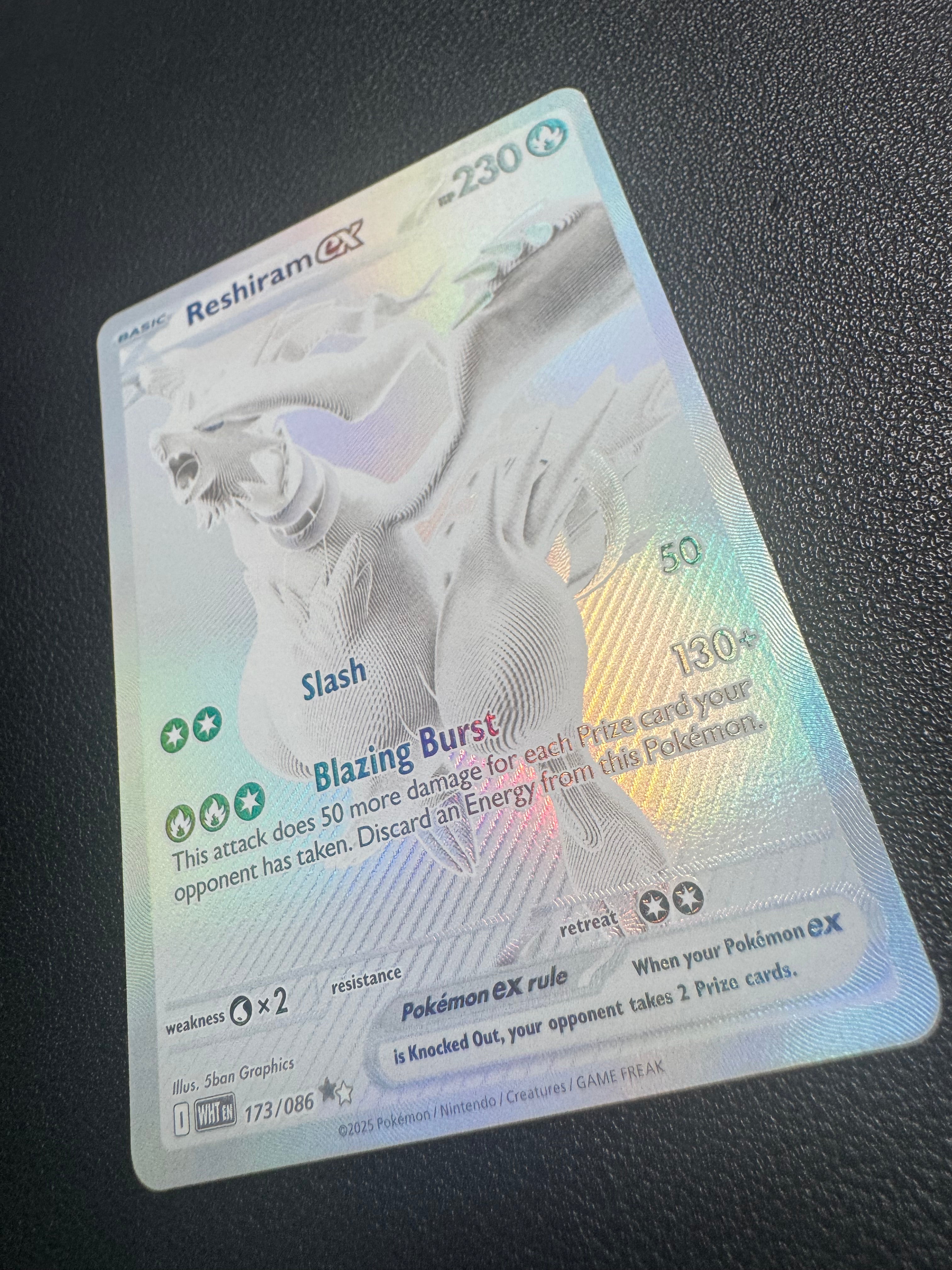 Reshiram ex (Black White Rare) 173/086 White Flare Pokémon TCG